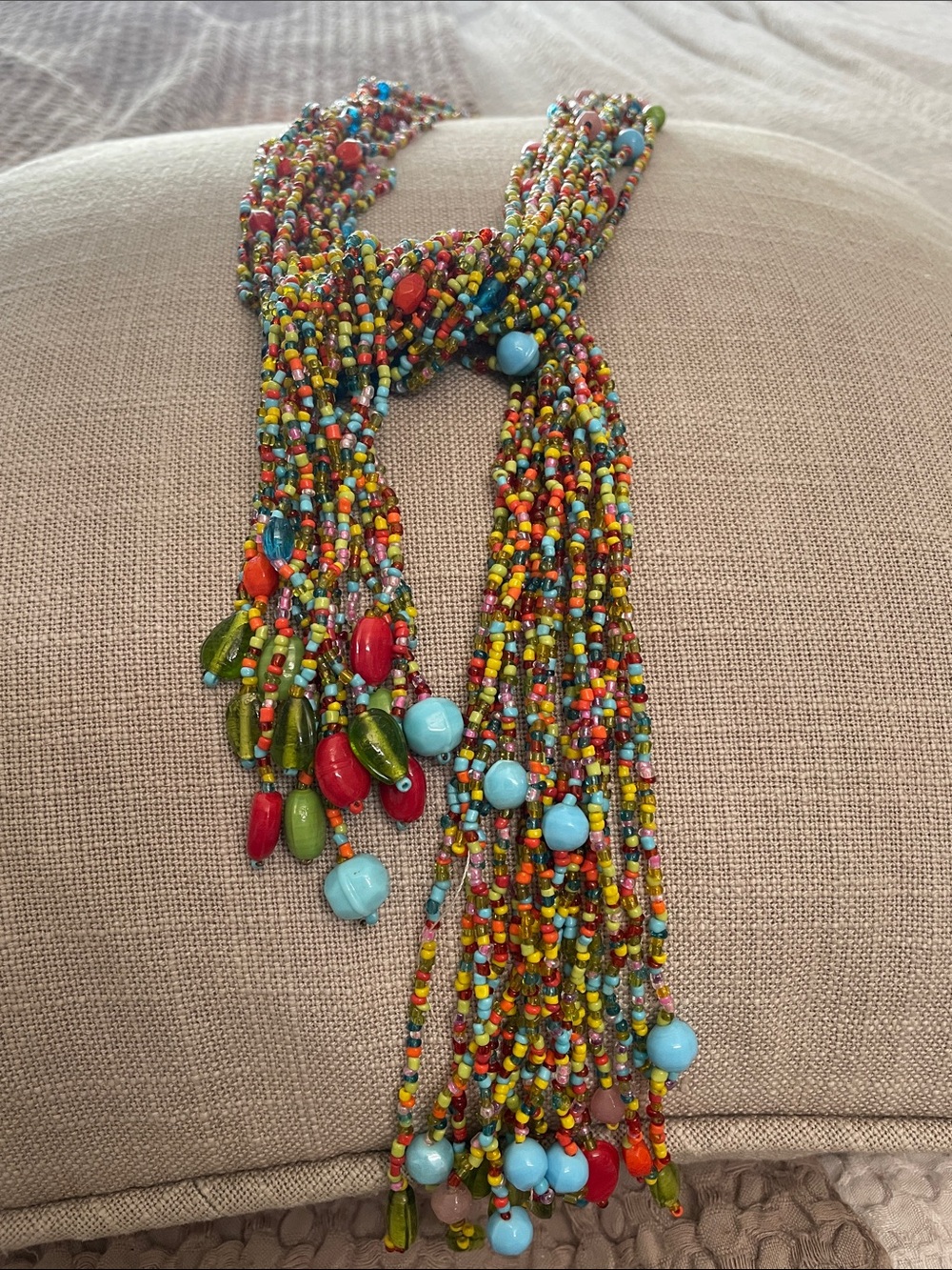 Multicolor Beaded Lariat Necklace - Women Accessories